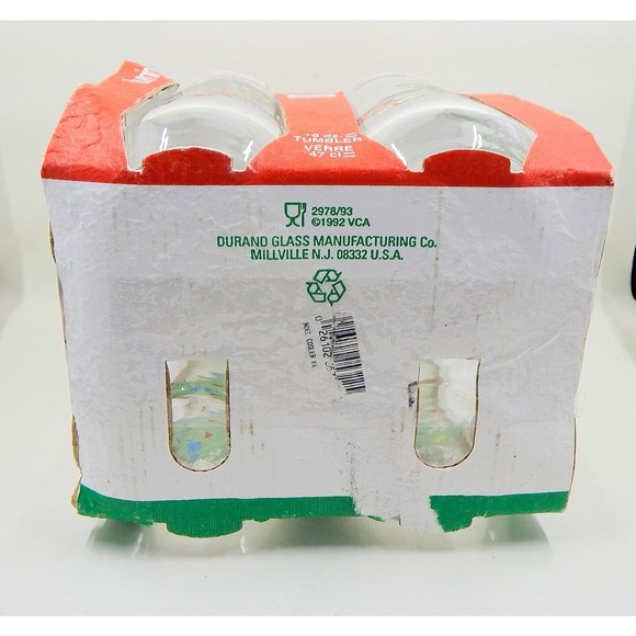 Luminarc Noel Glass Christmas Tree Star Tumblers Cooler 16 OZ Set of 4 - Picture 6 of 8